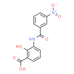 ChemSpider 2D Image | 2-Hydroxy-3-[(3-nitrobenzoyl)amino]benzoic acid | C14H10N2O6