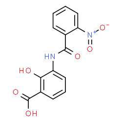 ChemSpider 2D Image | 2-Hydroxy-3-[(2-nitrobenzoyl)amino]benzoic acid | C14H10N2O6