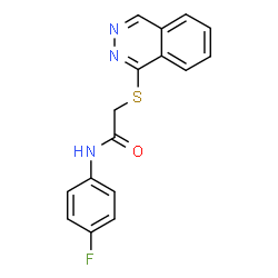 ChemSpider 2D Image | N-(4-Fluorophenyl)-2-(1-phthalazinylsulfanyl)acetamide | C16H12FN3OS