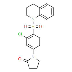ChemSpider 2D Image | 1-[3-Chloro-4-(3,4-dihydro-1(2H)-quinolinylsulfonyl)phenyl]-2-pyrrolidinone | C19H19ClN2O3S