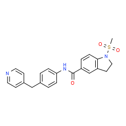 ChemSpider 2D Image | 1-(Methylsulfonyl)-N-[4-(4-pyridinylmethyl)phenyl]-5-indolinecarboxamide | C22H21N3O3S