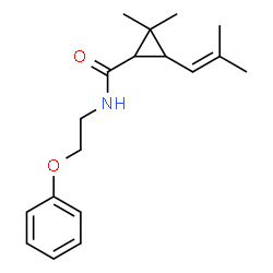 ChemSpider 2D Image | 2,2-Dimethyl-3-(2-methyl-1-propen-1-yl)-N-(2-phenoxyethyl)cyclopropanecarboxamide | C18H25NO2