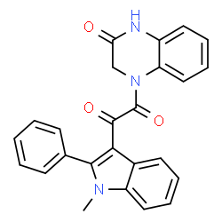 ChemSpider 2D Image | 1-(1-Methyl-2-phenyl-1H-indol-3-yl)-2-(3-oxo-3,4-dihydro-1(2H)-quinoxalinyl)-1,2-ethanedione | C25H19N3O3
