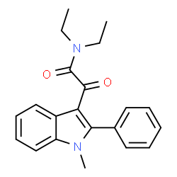 ChemSpider 2D Image | N,N-Diethyl-2-(1-methyl-2-phenyl-1H-indol-3-yl)-2-oxoacetamide | C21H22N2O2