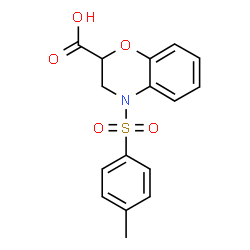 ChemSpider 2D Image | 4-(4-methylbenzenesulfonyl)-2,3-dihydro-1,4-benzoxazine-2-carboxylic acid | C16H15NO5S