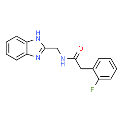 ChemSpider 2D Image | N-(1H-Benzimidazol-2-ylmethyl)-2-(2-fluorophenyl)acetamide | C16H14FN3O