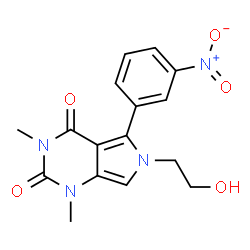 ChemSpider 2D Image | 6-(2-Hydroxyethyl)-1,3-dimethyl-5-(3-nitrophenyl)-1H-pyrrolo[3,4-d]pyrimidine-2,4(3H,6H)-dione | C16H16N4O5