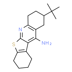 ChemSpider 2D Image | 9-(2-Methyl-2-propanyl)-1,2,3,4,7,8,9,10-octahydro[1]benzothieno[2,3-b]quinolin-11-amine | C19H26N2S