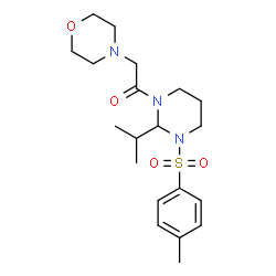 ChemSpider 2D Image | 1-{2-Isopropyl-3-[(4-methylphenyl)sulfonyl]tetrahydro-1(2H)-pyrimidinyl}-2-(4-morpholinyl)ethanone | C20H31N3O4S