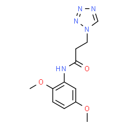 ChemSpider 2D Image | N-(2,5-Dimethoxyphenyl)-3-(1H-tetrazol-1-yl)propanamide | C12H15N5O3