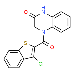 ChemSpider 2D Image | 4-[(3-Chloro-1-benzothiophen-2-yl)carbonyl]-3,4-dihydro-2(1H)-quinoxalinone | C17H11ClN2O2S