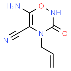 ChemSpider 2D Image | 4-Allyl-6-amino-3-oxo-3,4-dihydro-2H-1,2,4-oxadiazine-5-carbonitrile | C7H8N4O2