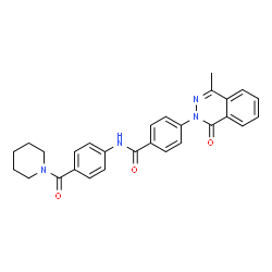 ChemSpider 2D Image | 4-(4-Methyl-1-oxo-2(1H)-phthalazinyl)-N-[4-(1-piperidinylcarbonyl)phenyl]benzamide | C28H26N4O3