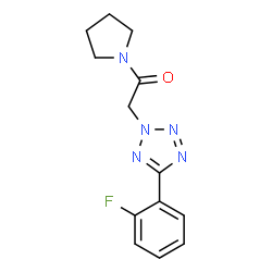ChemSpider 2D Image | 2-[5-(2-Fluorophenyl)-2H-tetrazol-2-yl]-1-(1-pyrrolidinyl)ethanone | C13H14FN5O