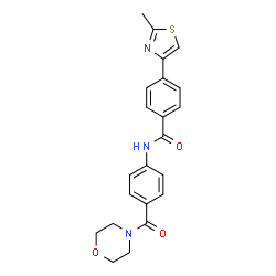 ChemSpider 2D Image | 4-(2-Methyl-1,3-thiazol-4-yl)-N-[4-(4-morpholinylcarbonyl)phenyl]benzamide | C22H21N3O3S