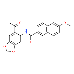 ChemSpider 2D Image | N-(6-Acetyl-1,3-benzodioxol-5-yl)-6-methoxy-2-naphthamide | C21H17NO5