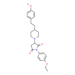 ChemSpider 2D Image | 1-(4-Ethoxyphenyl)-3-{4-[2-(4-methoxyphenyl)ethyl]-1-piperidinyl}-2,5-pyrrolidinedione | C26H32N2O4