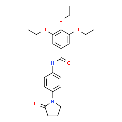 ChemSpider 2D Image | 3,4,5-Triethoxy-N-[4-(2-oxo-1-pyrrolidinyl)phenyl]benzamide | C23H28N2O5