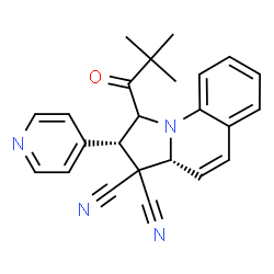 ChemSpider 2D Image | (2S,3aR)-1-(2,2-Dimethylpropanoyl)-2-(4-pyridinyl)-1,2-dihydropyrrolo[1,2-a]quinoline-3,3(3aH)-dicarbonitrile | C24H22N4O