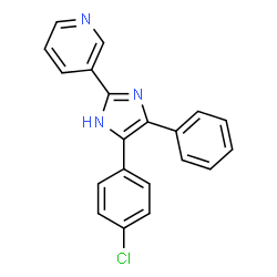 ChemSpider 2D Image | 3-[5-(4-Chlorophenyl)-4-phenyl-1H-imidazol-2-yl]pyridine | C20H14ClN3