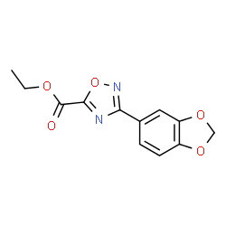 ChemSpider 2D Image | Ethyl 3-(1,3-benzodioxol-5-yl)-1,2,4-oxadiazole-5-carboxylate | C12H10N2O5