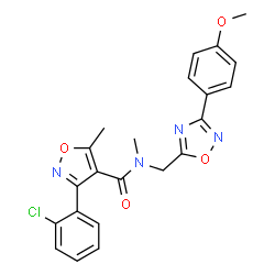 ChemSpider 2D Image | 3-(2-Chlorophenyl)-N-{[3-(4-methoxyphenyl)-1,2,4-oxadiazol-5-yl]methyl}-N,5-dimethyl-1,2-oxazole-4-carboxamide | C22H19ClN4O4