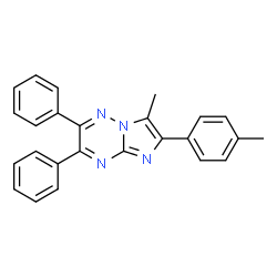 ChemSpider 2D Image | 7-Methyl-6-(4-methylphenyl)-2,3-diphenylimidazo[1,2-b][1,2,4]triazine | C25H20N4