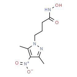 ChemSpider 2D Image | 4-(3,5-Dimethyl-4-nitro-1H-pyrazol-1-yl)-N-hydroxybutanamide | C9H14N4O4