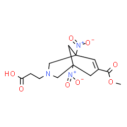 ChemSpider 2D Image | 3-[7-(Methoxycarbonyl)-1,5-dinitro-3-azabicyclo[3.3.1]non-6-en-3-yl]propanoic acid | C13H17N3O8