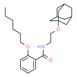 ChemSpider 2D Image | N-[2-(Adamantan-1-yloxy)ethyl]-2-(hexyloxy)benzamide | C25H37NO3