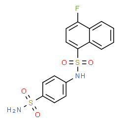 ChemSpider 2D Image | 4-Fluoro-N-(4-sulfamoylphenyl)-1-naphthalenesulfonamide | C16H13FN2O4S2