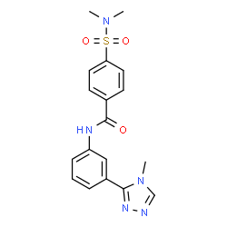 ChemSpider 2D Image | 4-(Dimethylsulfamoyl)-N-[3-(4-methyl-4H-1,2,4-triazol-3-yl)phenyl]benzamide | C18H19N5O3S