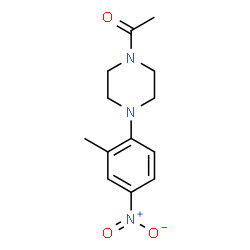 ChemSpider 2D Image | 1-[4-(2-Methyl-4-nitrophenyl)-1-piperazinyl]ethanone | C13H17N3O3