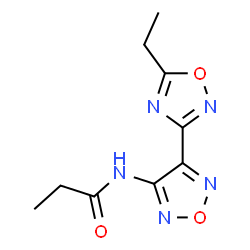 ChemSpider 2D Image | N-[4-(5-Ethyl-1,2,4-oxadiazol-3-yl)-1,2,5-oxadiazol-3-yl]propanamide | C9H11N5O3