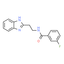 ChemSpider 2D Image | N-[2-(1H-Benzimidazol-2-yl)ethyl]-3-fluorobenzamide | C16H14FN3O