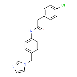 ChemSpider 2D Image | 2-(4-Chlorophenyl)-N-[4-(1H-imidazol-1-ylmethyl)phenyl]acetamide | C18H16ClN3O