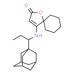 ChemSpider 2D Image | 4-{[1-(Adamantan-1-yl)propyl]amino}-1-oxaspiro[4.5]dec-3-en-2-one | C22H33NO2