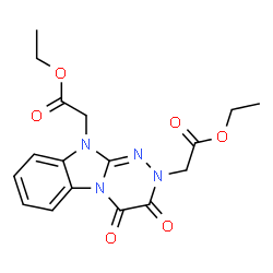 ChemSpider 2D Image | Diethyl 2,2'-(3,4-dioxo-3,4-dihydro[1,2,4]triazino[4,3-a]benzimidazole-2,10-diyl)diacetate | C17H18N4O6