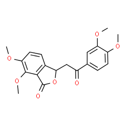 ChemSpider 2D Image | 3-[2-(3,4-Dimethoxyphenyl)-2-oxoethyl]-6,7-dimethoxy-2-benzofuran-1(3H)-one | C20H20O7