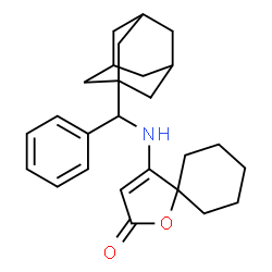 ChemSpider 2D Image | 4-{[Adamantan-1-yl(phenyl)methyl]amino}-1-oxaspiro[4.5]dec-3-en-2-one | C26H33NO2