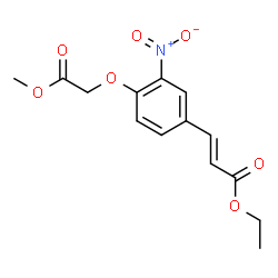 ChemSpider 2D Image | Ethyl (2E)-3-[4-(2-methoxy-2-oxoethoxy)-3-nitrophenyl]acrylate | C14H15NO7
