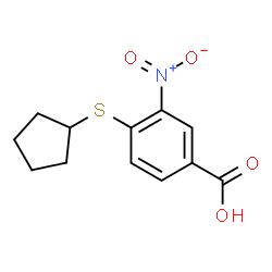 ChemSpider 2D Image | 4-(cyclopentylthio)-3-nitrobenzoic acid | C12H13NO4S