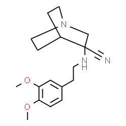 ChemSpider 2D Image | 3-{[2-(3,4-Dimethoxyphenyl)ethyl]amino}quinuclidine-3-carbonitrile | C18H25N3O2