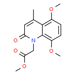 ChemSpider 2D Image | Methyl (5,8-dimethoxy-4-methyl-2-oxo-1(2H)-quinolinyl)acetate | C15H17NO5