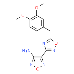 ChemSpider 2D Image | 4-[5-(3,4-Dimethoxybenzyl)-1,2,4-oxadiazol-3-yl]-1,2,5-oxadiazol-3-amine | C13H13N5O4