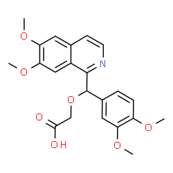 ChemSpider 2D Image | [(6,7-Dimethoxy-1-isoquinolinyl)(3,4-dimethoxyphenyl)methoxy]acetic acid | C22H23NO7