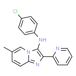 ChemSpider 2D Image | N-(4-Chlorophenyl)-6-methyl-2-(2-pyridinyl)imidazo[1,2-a]pyridin-3-amine | C19H15ClN4
