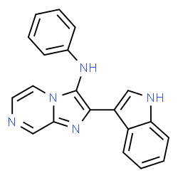 ChemSpider 2D Image | 2-(1H-Indol-3-yl)-N-phenylimidazo[1,2-a]pyrazin-3-amine | C20H15N5