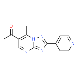 ChemSpider 2D Image | 1-[7-Methyl-2-(4-pyridinyl)[1,2,4]triazolo[1,5-a]pyrimidin-6-yl]ethanone | C13H11N5O