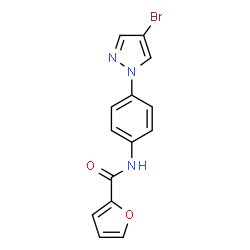 ChemSpider 2D Image | N-[4-(4-Bromo-1H-pyrazol-1-yl)phenyl]-2-furamide | C14H10BrN3O2